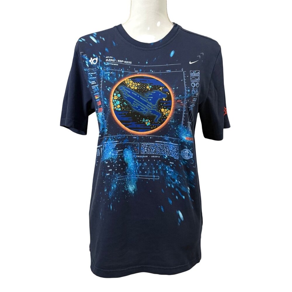 Nike Kevin Durant Area 72 Dri-Fit Galaxy Graphic Design Navy T-Shirt Unisex S